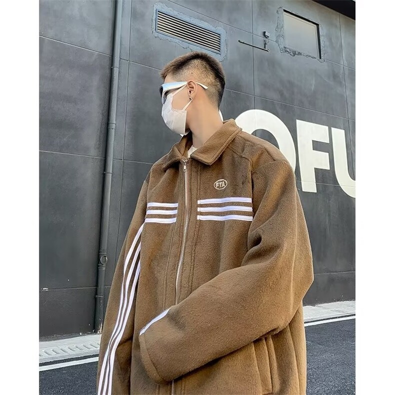 美拉德穿搭翻领外套秋冬美式复古宽松情侣夹克Z511P90,男装夹克,星座1116-2
