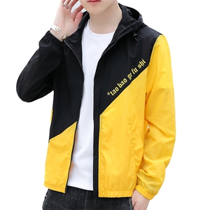 夏季款防晒衣男沙滩外套晒服透气连帽夹克男模灰色F567图片
