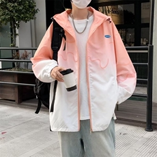情侣装2023春秋季新款渐变夹克外套男女潮学生班服开衫JK1673，男装夹克，星座1116A-1（原606A）