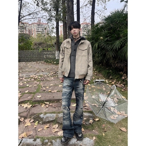 【有货】JK366CC-特P78千鸟格哈灵顿毛呢外套男短款立领夹克