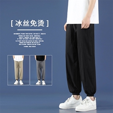 2023夏季薄款冰丝显高显瘦休闲舒适百搭休闲裤束脚裤6016特批31，男装休闲裤，星座718-1