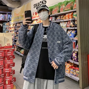 复古棒球服男春秋ins高街新款夹克上衣韩版潮流宽松外套JW01-P48图片