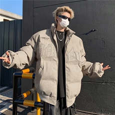 美式复古皮服棉服男秋冬季加厚oversize宽松皮衣ins外套，男装棉衣，星座716-2