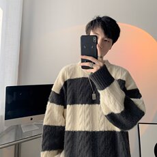 针织毛衣男秋冬季2025新款内搭打底韩系慵懒风青少年宽松线衣外套，男装T恤，星座1210-1