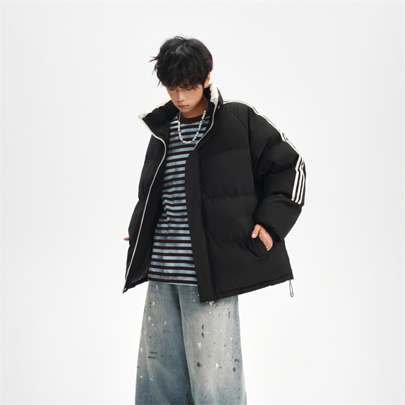 904-2-HL277-特批70冬季加厚保暖立领十色棉衣男女生大码织带棉服图片