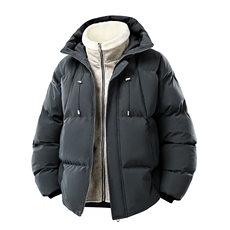 美式复古假两件设计短款棉服RDL23106G-P175，男装棉衣，星座310A-4