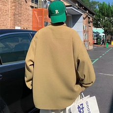 长袖衬衫男新款复古华夫格街头宽松帅气百搭休闲衬衣C316P36，男装衬衫，星座1116-2
