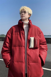 PU皮棉衣男冬季新款港风立领宽松休闲棉服学生面包服MF8603-P85图片