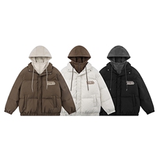 白底23冬季时尚百搭宽松字母印花潮流棉服外套MY64701P115控158，男装棉衣，电商A268-1