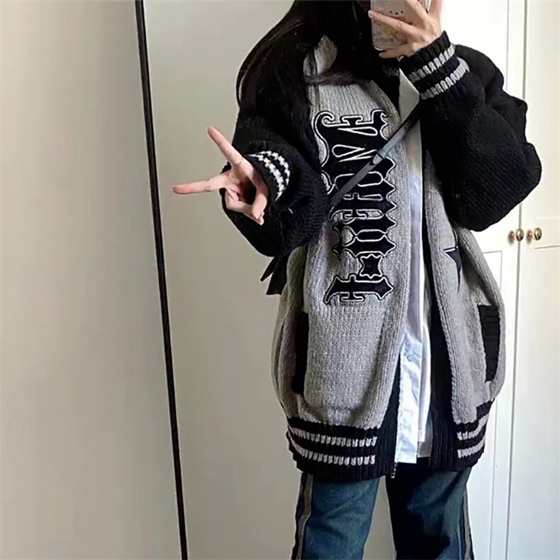 网图C70拉链开衫针织毛衣黑灰棕色M-3XL,男装针织衫/毛衣,星座1210-1