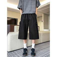 M-8XL工装七分裤阔腿裤大码冰丝短裤八分裤子机能马裤DK1302/P48，男装休闲裤，电商B238