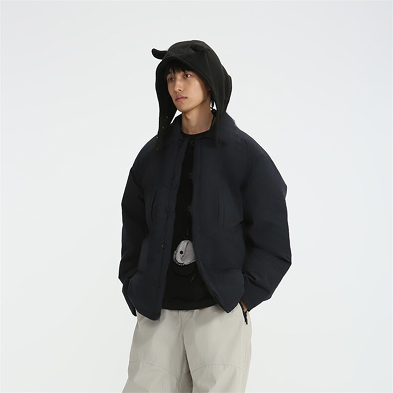 南夏乔装2025冬季新款日系纯色多口袋面包服棉衣复古休闲宽松棉服,男装棉衣,电商S006（B521）