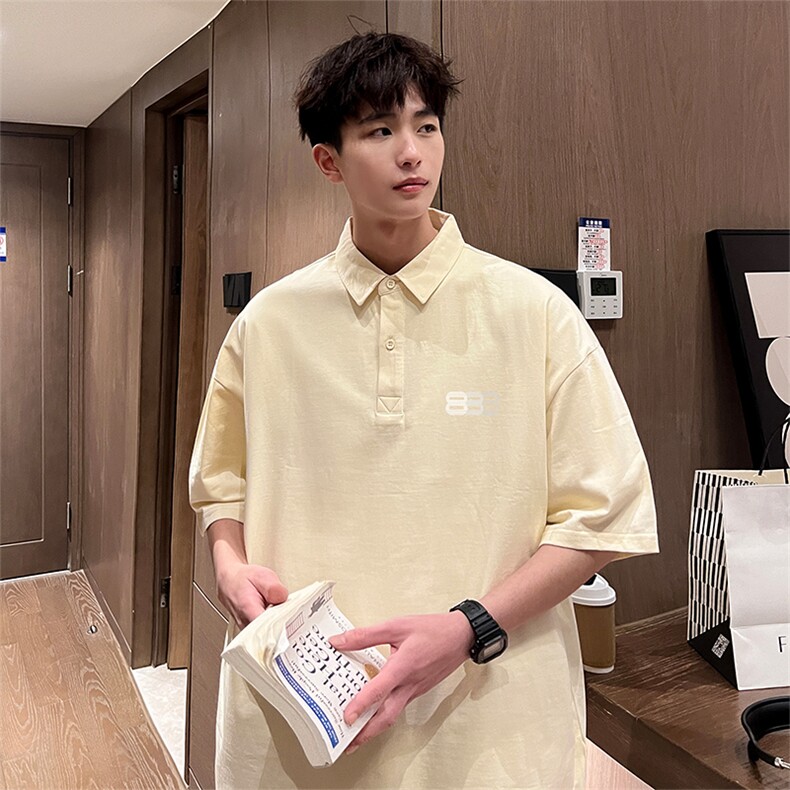 支持得物品质配合二开珠地网眼透气宽松短袖T恤翻领POLO衫PL107,男装T恤,电商A486