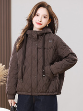 2025年冬装新款时尚休闲连帽棉衣外套，女装棉衣/棉服，雪樱依海