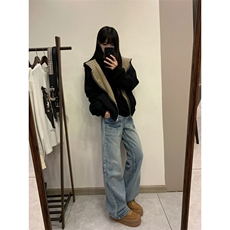 【有货】K7053CC-特P48浅蓝色闪电纹牛仔裤男女设计感直筒裤子，男装牛仔裤，星座1007（原301D）