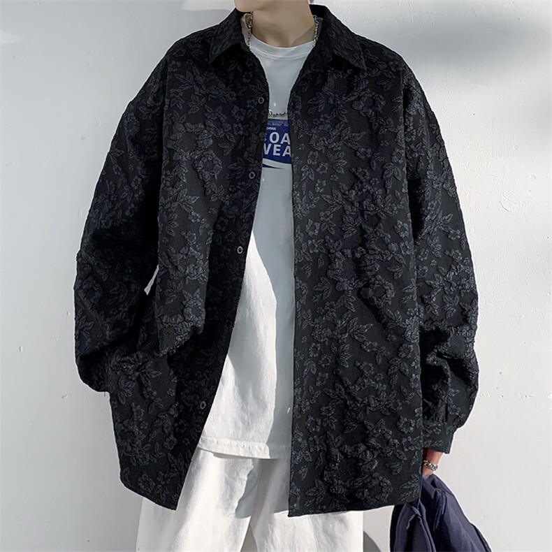 2026春季小众设计感浮雕压花男休闲潮流衬衣外套C22005-P50控68,男装衬衫,电商A001