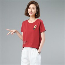 圆领时尚短袖T恤潮流百搭2021年夏季直筒韩版，女装T恤，小林双子