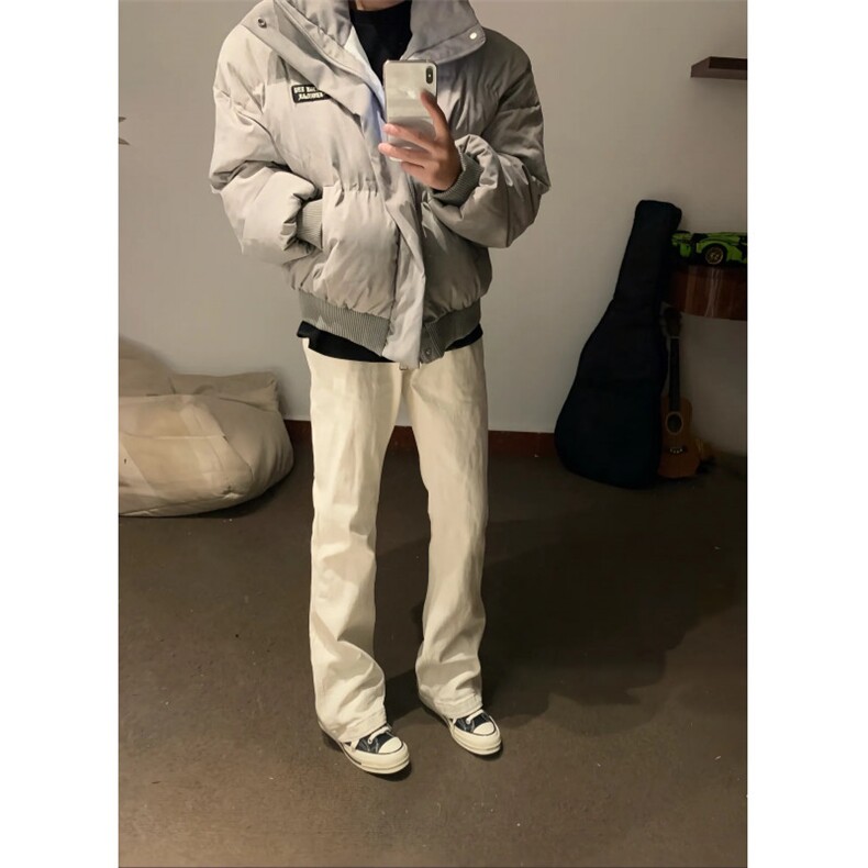 网图现货扎染棉服美式短款面包服男冬季高街廓形棉衣外套P108,男装棉衣,电商C306-1