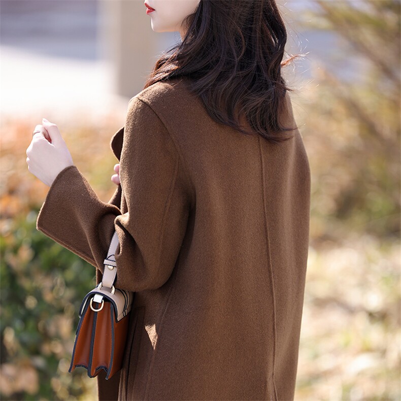 职场气质重工翻领羊毛针织西装外套女外搭短款小个子长袖休闲上衣，女装毛呢外套，亿美羊绒