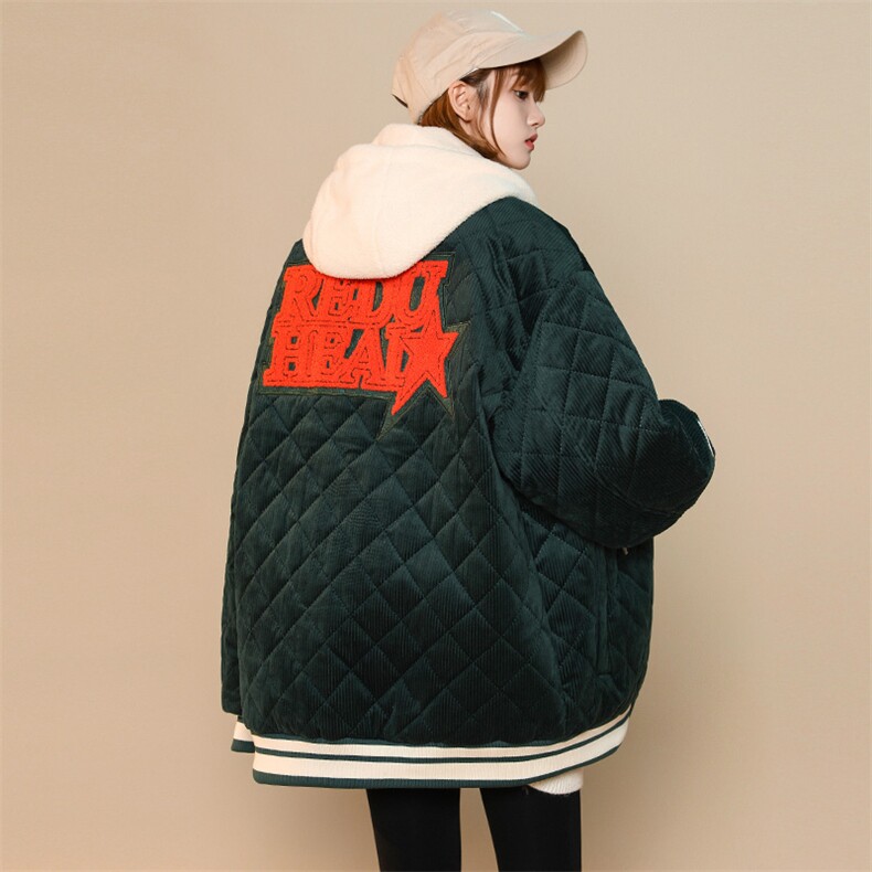 冬款中性风休闲毛巾绣棉服假两件连帽外套男士8135-P140控价178,男装棉衣,电商A441-1