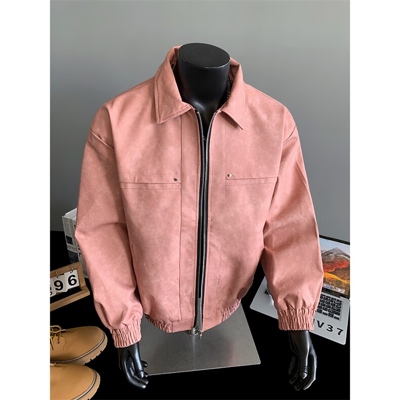 情侣机车皮衣休闲夹克男士外套潮流大码茄克A266-PY011-P65，男装皮衣，电商A266