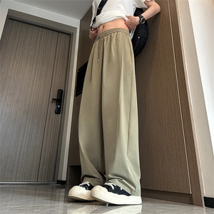 休闲裤男夏季新款冰丝凉感阔腿长裤K019-P28图片