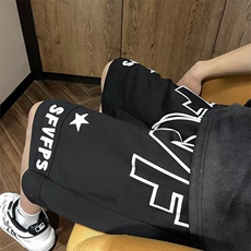 男春夏新款青少年发泡撞色字母短裤ADK16P30，男装休闲裤，星座1116-2