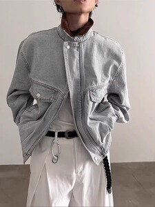 有货。牛仔外套男春秋夹克宽松牛仔上衣男W6950-P77图片