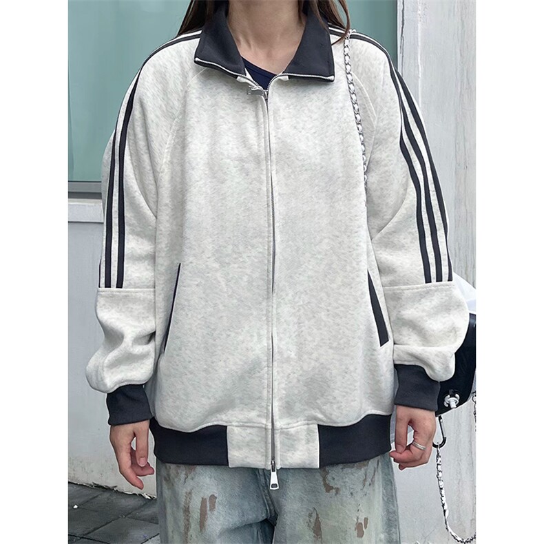 抖音得物高品质美式高街重磅结构设计拼接织带立领卫衣外套CM42,男装卫衣,电商A486