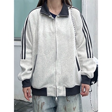 抖音得物高品质美式高街重磅结构设计拼接织带立领卫衣外套CM42，男装卫衣，电商A486