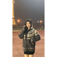 重磅秋冬北极绒开衫毛衣美式复古休闲慵懒风牛角扣针织衫连帽外套，男装针织衫/毛衣，电商A486