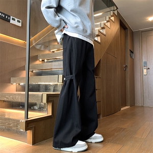 斜纹毛呢裤男生休闲裤宽松直筒长裤厚款KD631-P50控78图片
