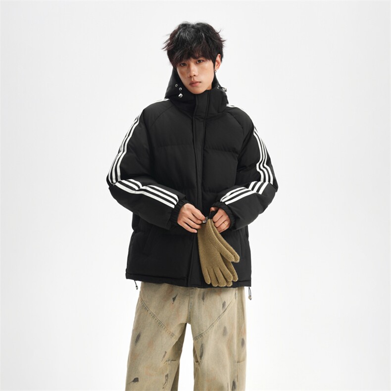 冬季潮流条纹五防立领加绒加厚棉衣情侣撞色棉服外套MY8899-p78,男装棉衣,星座610B-1