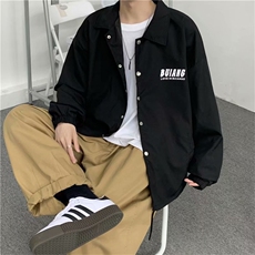 笑脸印花夹克2021秋ins潮流新款开衫运动翻领休闲外套JK1031-P40，男装夹克，星座1008