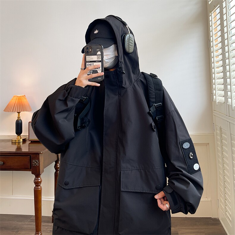 现货L到8XL2025秋季新款连帽夹克外套男宽松加肥加大码胖子胖人,男装夹克,钱塘717(原712)