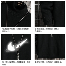 GM45111-P45加绒款-P65高领毛衣男士大码内搭毛线衣男针织衫男，男装针织衫/毛衣，电商A040A