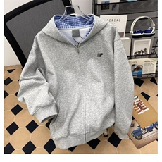 美式情侣开衫连帽卫衣外套男款秋冬季加绒加厚小众设计感上衣，女装短外套，星座601-1