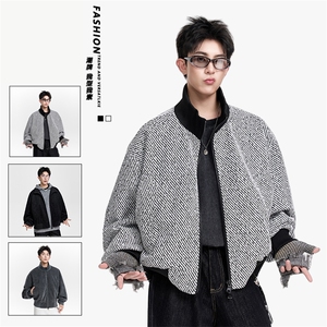 得物二开 美式潮街头设计感假两件夹克外套男2025秋季JK1221-P88图片