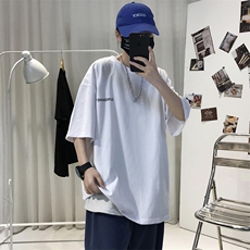 XZ115A-T06200克纯棉男女字母印花大码S-5XL10色T恤衫圆领半袖，男装T恤，星座115A-3