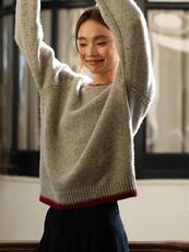 2025年秋季长袖长袖圆领时尚百搭通勤简约休闲加厚，女装针织衫/毛衣，佑昭祥羊绒