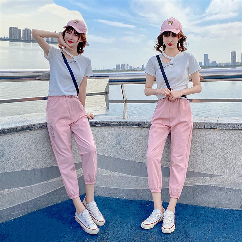 现货2021夏装新款印花休闲九分裤166-1011，女装连体裤，茜茜公主