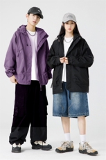 GDN6J90春秋男女同款情侣防风防水冲锋衣户外连帽时尚休闲夹克，男装夹克，电商B360