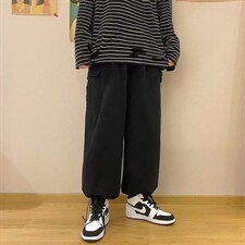 ins潮流复古日系百搭工装裤宽松直筒薄款休闲裤中性长裤GA021-P35，男装休闲裤，星座1008-1