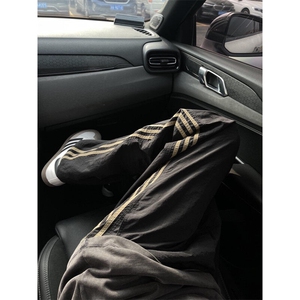 【有货】BN02HH-P45三条杠裤子男山系户外宽松直筒侧边条纹休闲裤图片