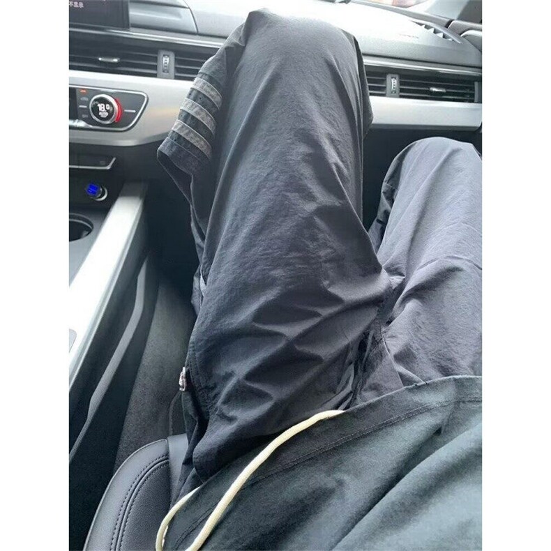 条纹裤子男夏季薄款透气冰丝工装裤三条杠直筒休闲裤K45，男装工装外套，星座1116A（原606A-3）