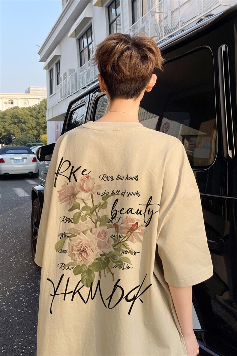 图案已注册夏季新款创意印花短袖T恤男潮宽松半袖体恤衫D122/P25,男装T恤,电商B209