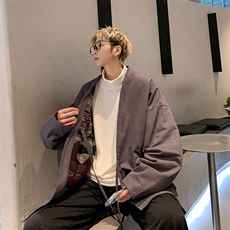 8XL-M特大码夹克男新中式道袍双面穿风夹克外套男JK1308P118，男装夹克，电商D206-1