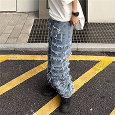 长裤日系牛仔裤气质秋季新款男潮流慵懒贴NC17P75，男装牛仔裤，星座1116-2