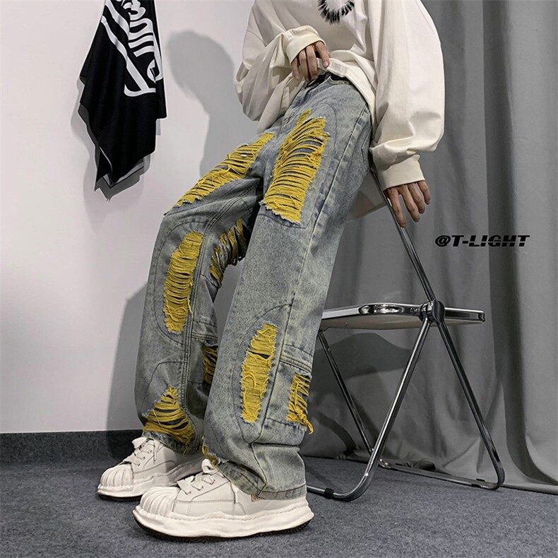 B221新景数据好2023秋装美式ins高街小众牛仔裤LK22039-P65控88,男装牛仔裤,电商B221