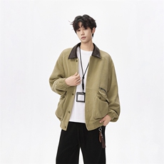 潮牌休闲外套男2025秋季新款美式复古巴恩风夹克-A2305P90控168，男装夹克，电商B241